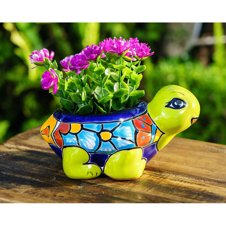 Arlmont & Co. Noretha Handmade Mexican Talavera Mini Turtle